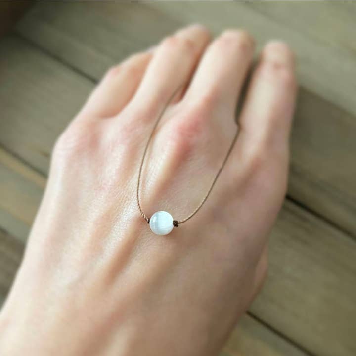Merelani Designs – wholesale Pärlband/Pärlhalsband – Selenit rund ädelsten halsband