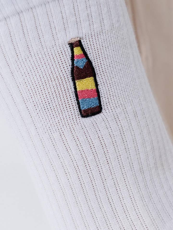 Cola Mix | Embroidered organic cotton socks for wholesale by Fashion Drinks