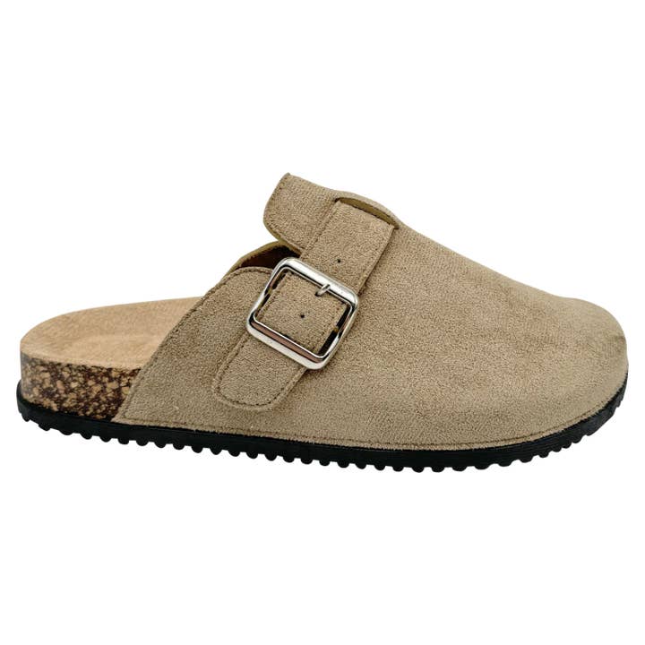 Rentoes - Wholesale Clogs - Women's - Classic Suede Buckle Slip-On Clogs 89114