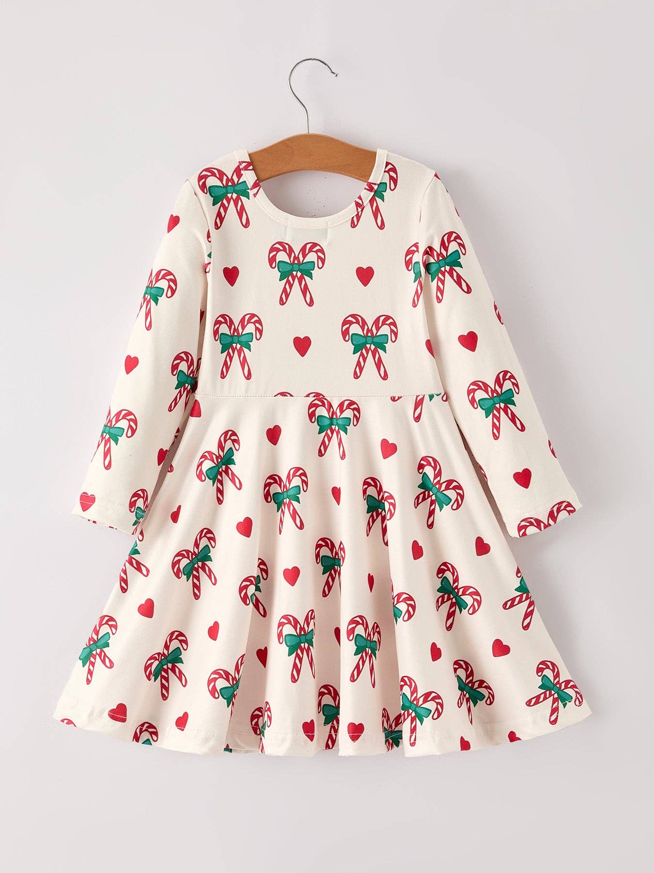 Rylee Faith Designs - Wholesale Dress - Kids - Candy Cane & Heart Christmas Girls Dress1