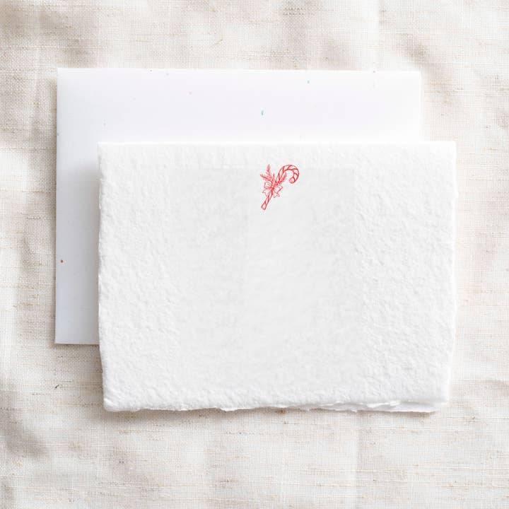 Candy Cane Boxed Set of 5 | Handmade Holiday Christmas Cards for wholesale by Paper Baristas