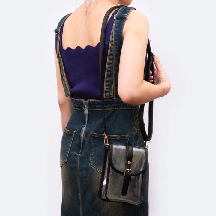 MiMi Wholesale - Wholesale Crossbody Bag - Women's - TG10608 Game Day Clear Buckle Strap Mini Crossbody Bag7