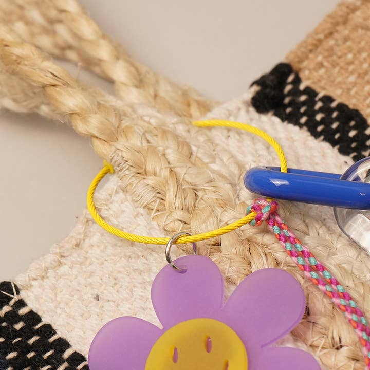 Fashion City - Wholesale Keychain - Women's - Happy Face Flower Chunky Chain Keyring Bag Charm10