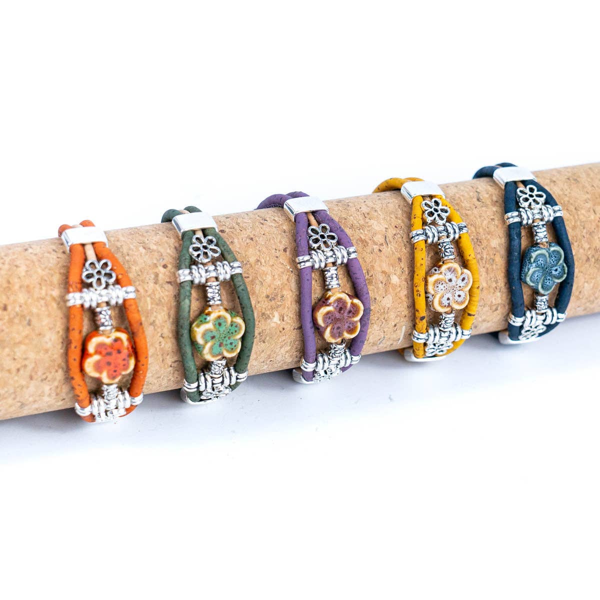 Meninas Bonitas Cork - Wholesale Armband met kralen - Gekleurde porseleinen kralen handgemaakte vriendschapsarmband BR-501-MIX-51