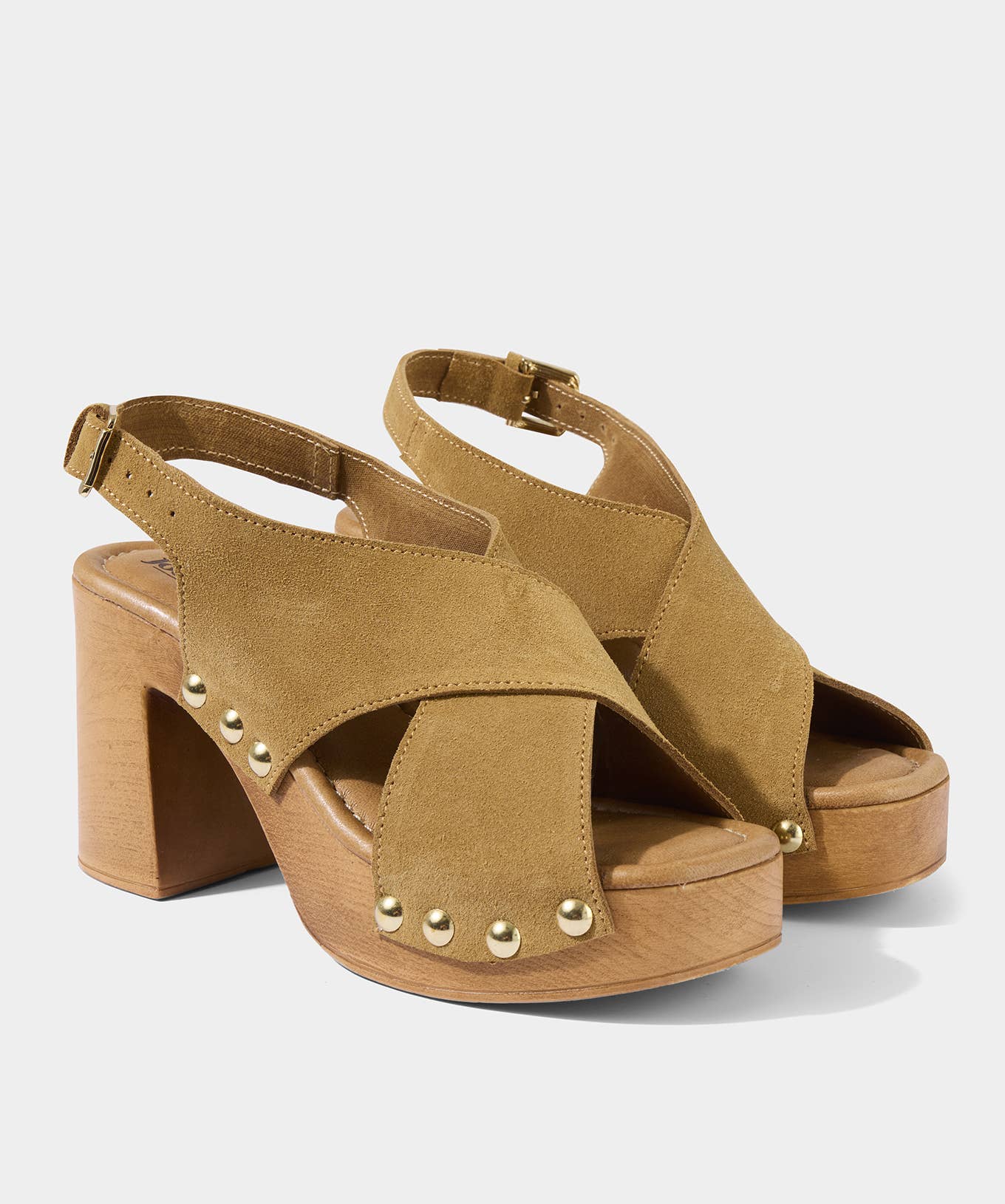 Bräune Bella Vita italienische Wildlederschuhe mit Nieten für den Großhandel auf Faire2