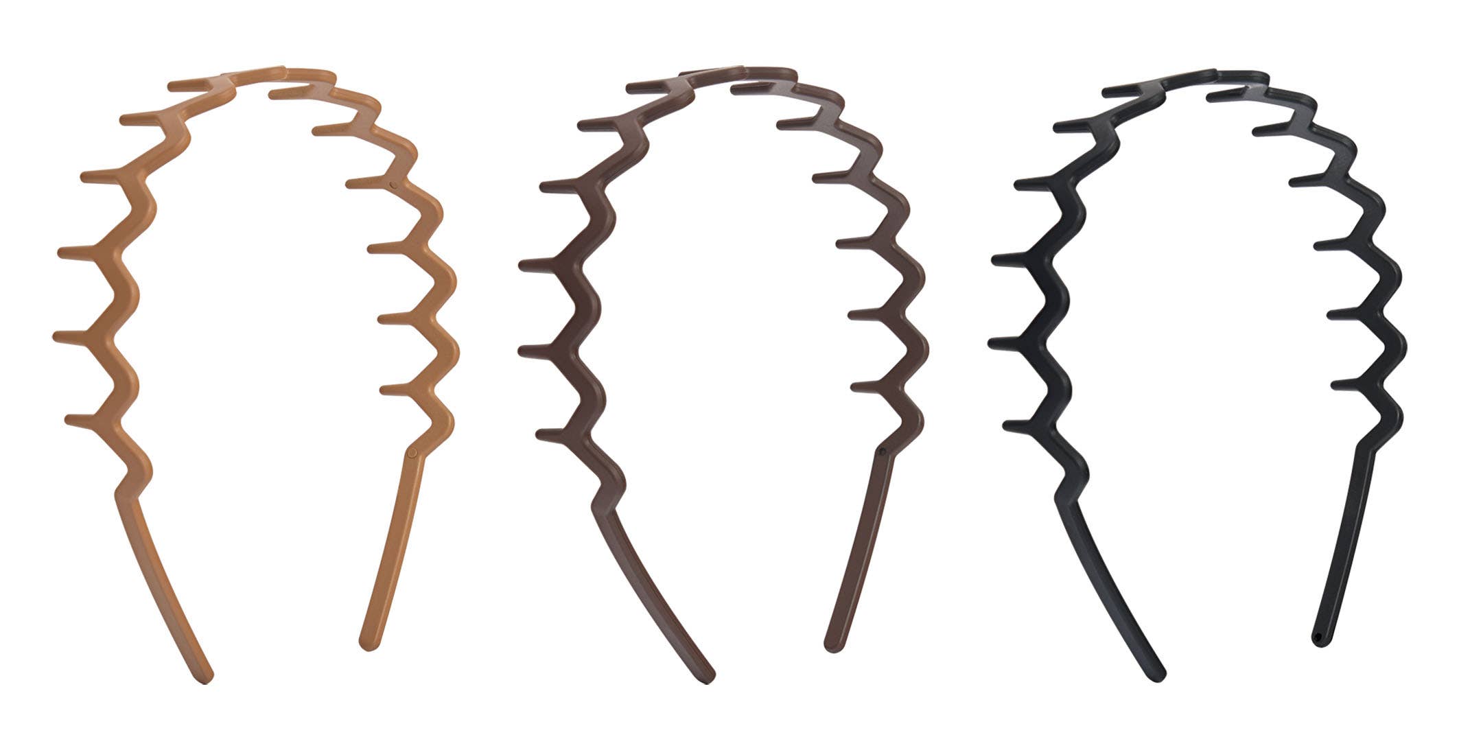 Soinvogue – wholesale Pannband - Dam – Brushworks Neutrala Zig Zag Hårband - 3-pack1