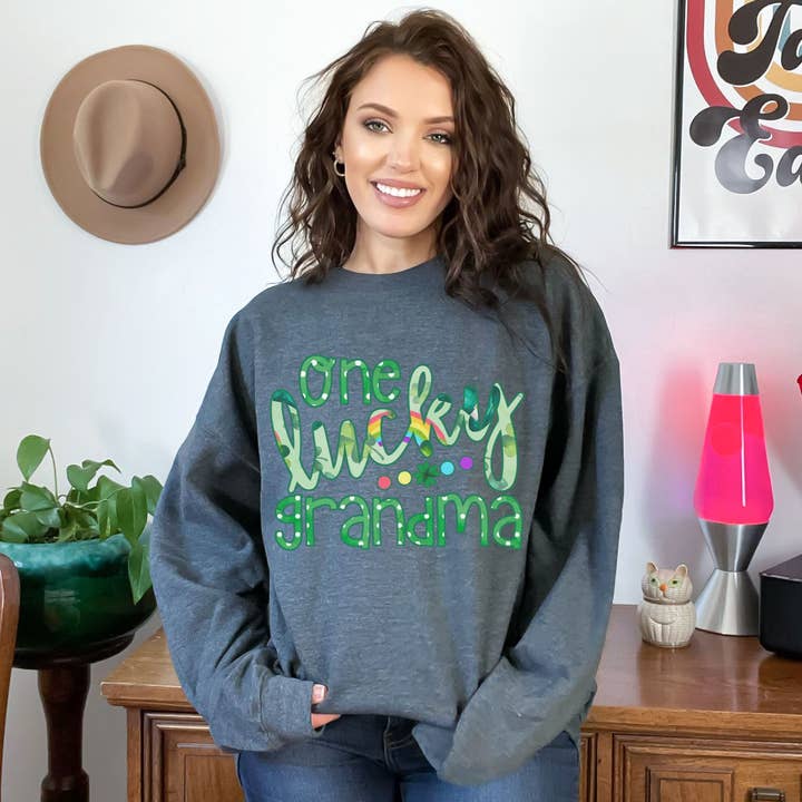 One Lucky Grandma DTF or Sublimation Transfer for wholesale by Sweet and Sassy Tees