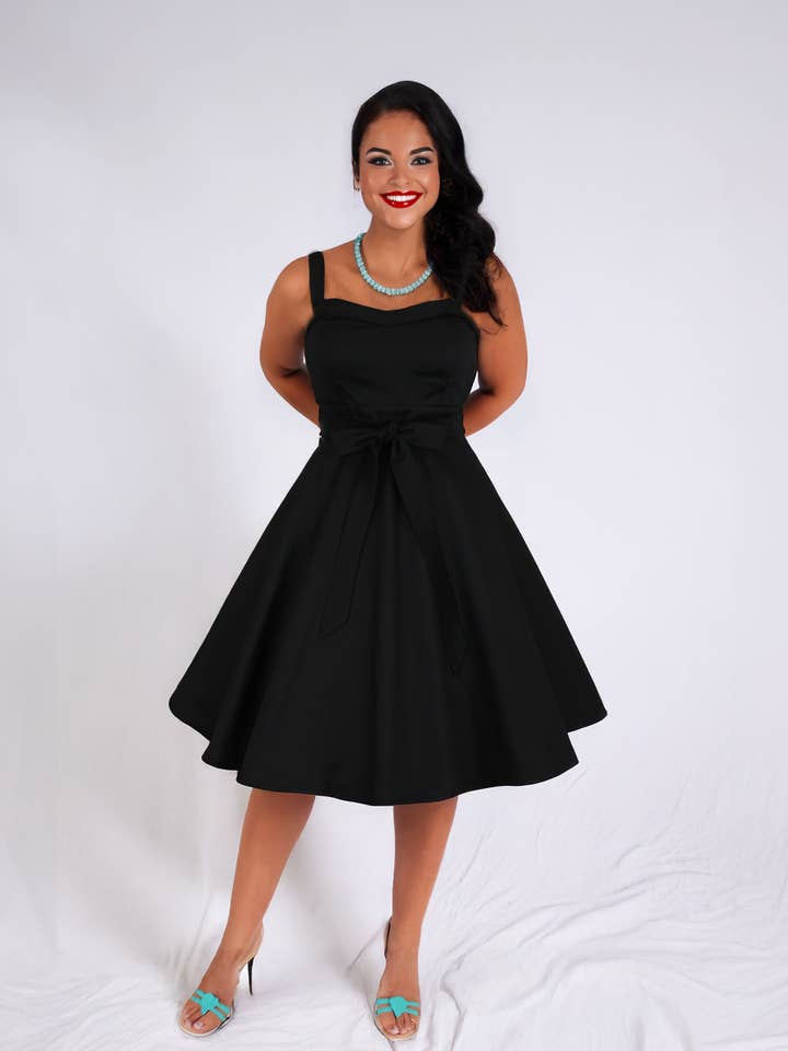 Black Sweetheart Cocktail Dress Full Circle Skirt XS-3XL for wholesale by Hemet
