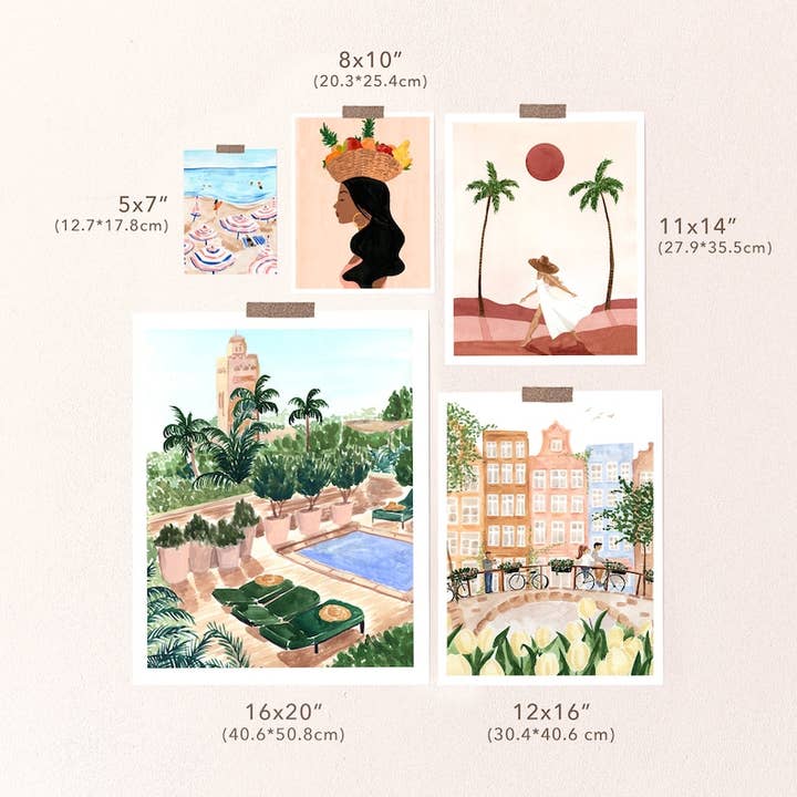 Sabina Fenn - Wholesale Art Print - Paris Art Print, Parisian Scene Illustration, People5