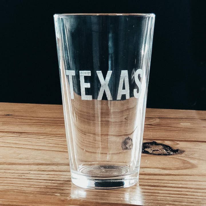 Texas Bold Pint Glass for wholesale by Made in Texas Co.