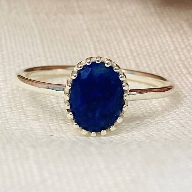 Lapis Lazuli Ring in Sterling Silver - Size 7 for wholesale by Auriel Moon
