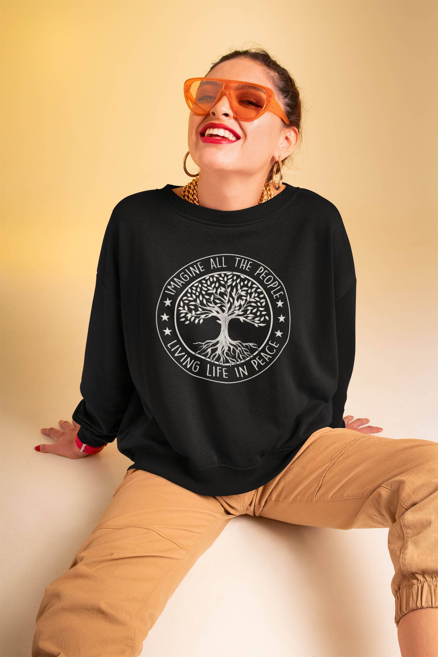 IALD - Wholesale Graphic Sweatshirt - Women's - Living life in peace women's printed sweatshirt1