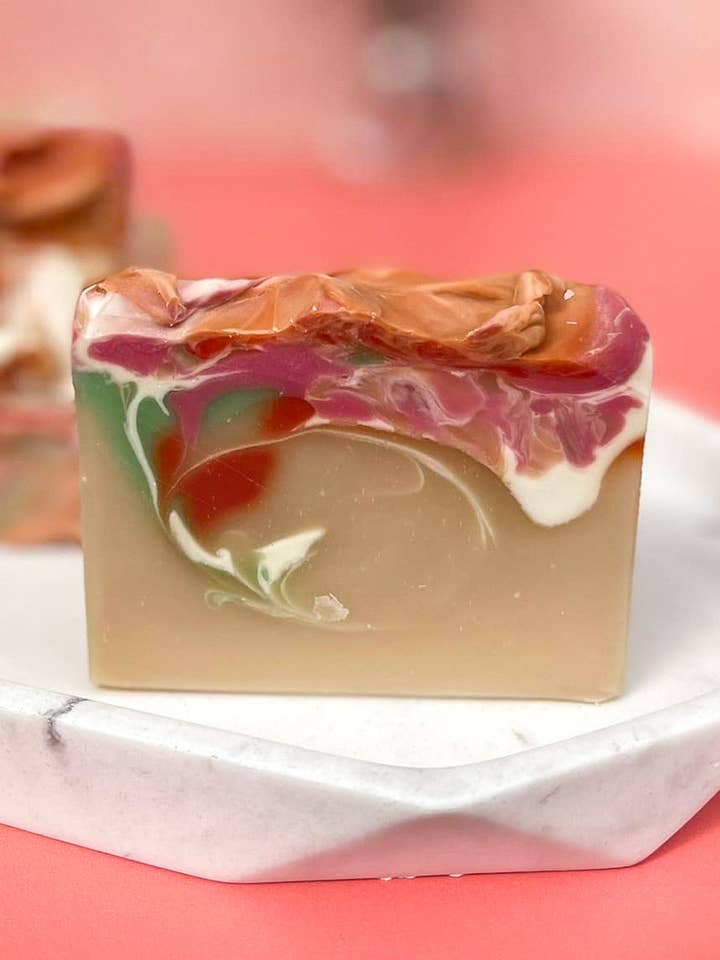 Handmade Artisan Soap Scented in Petals and Strawberry for wholesale by Rushmere Soaps