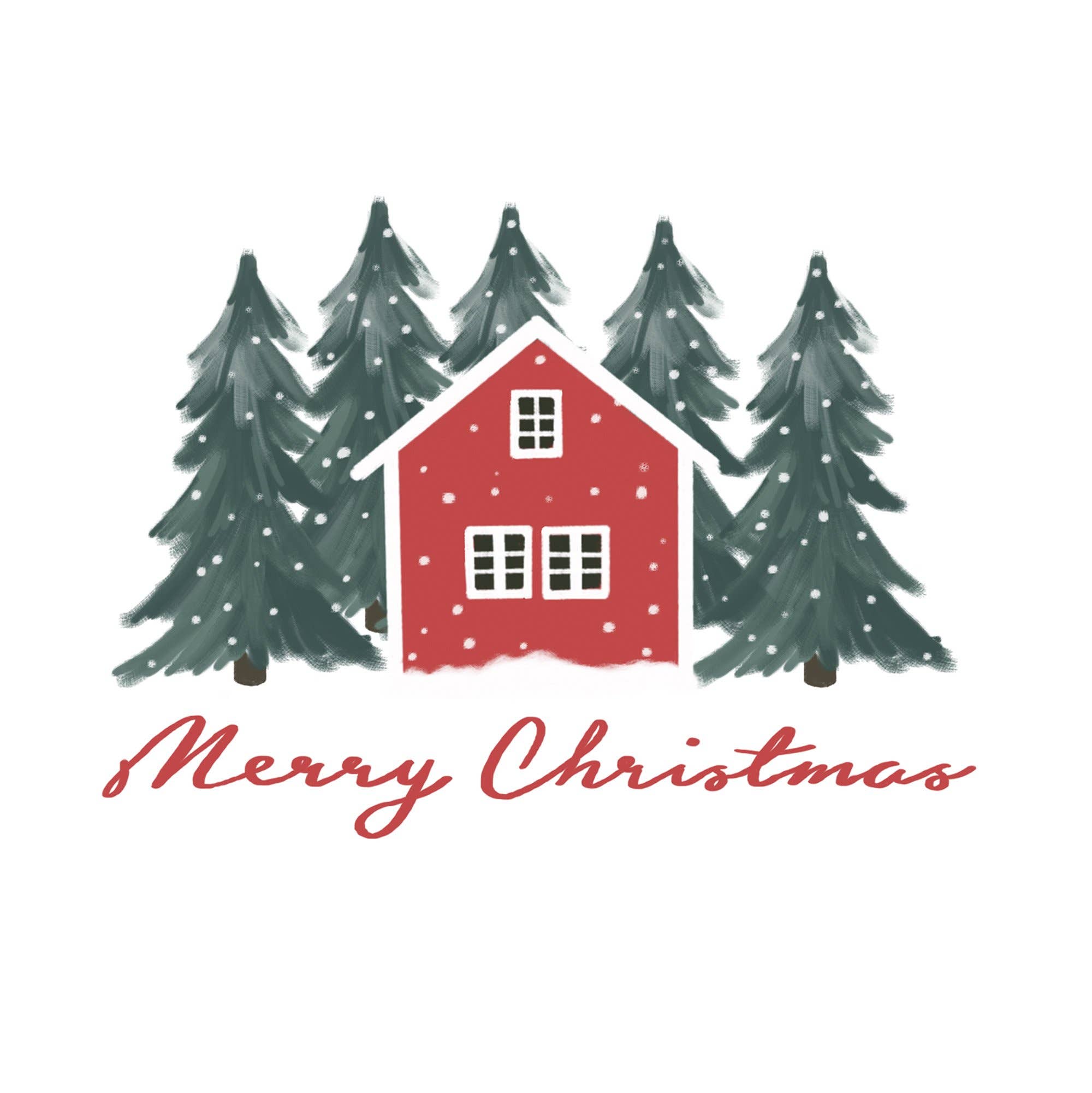 Lomond Paper Co - Wholesale Christmas Card - Scandinavian Red House "Merry Christmas"5