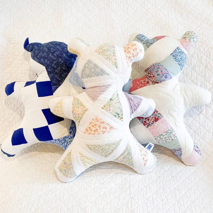 Dellwood Designs - Wholesale Stuffed/Plush Toy - Kids & Baby - Vintage Quilt Teddy Bear - Assorted Quilts