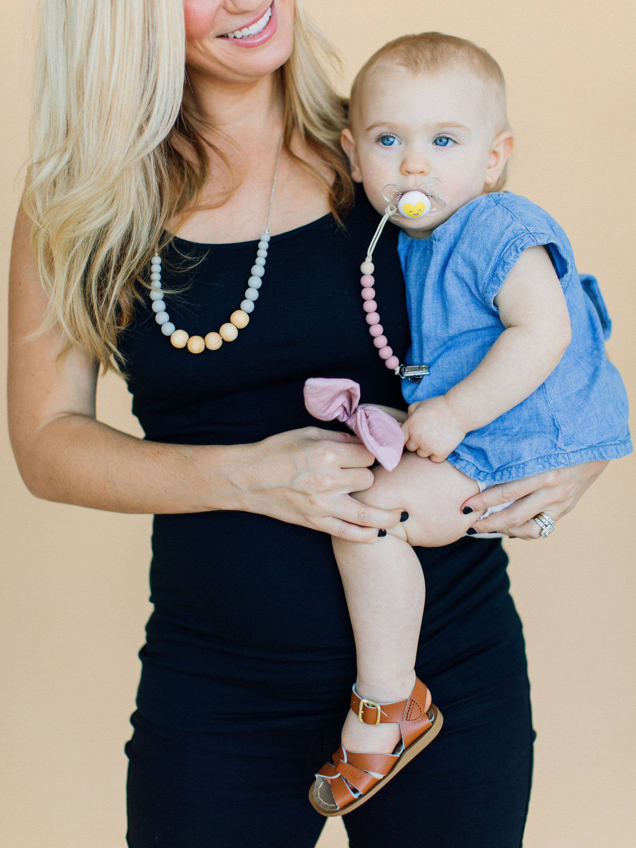 Chewable Charm - Wholesale Pacifier Clip - Baby - Crew Pacifier Clip - Mauvewood1