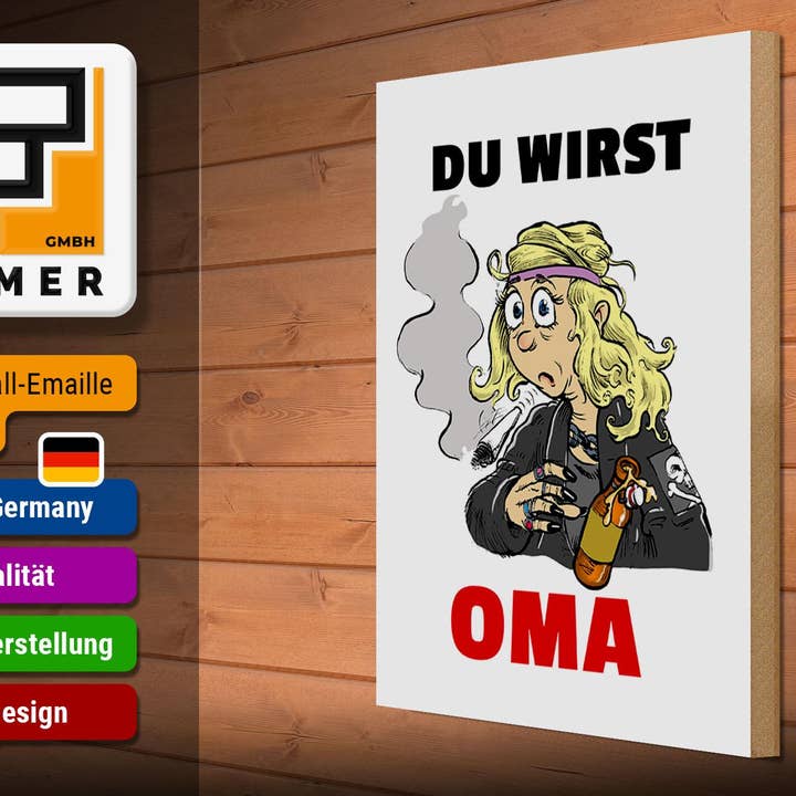 Femer - Wholesale Sign - Wooden sign saying 30x40 cm Du werden OMA wooden decorative sign2