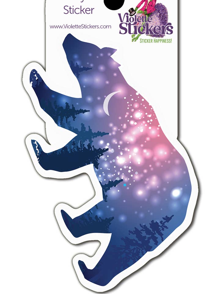 VY123 Starlight Bear Vinyl Sticker for wholesale by Violette Stickers