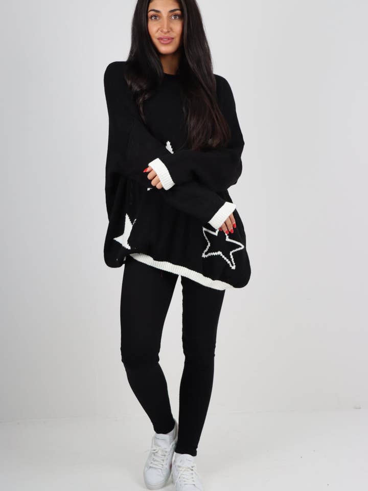Miss Bold – wholesale Tunic sweater – Women’s – Italian Oversized Star Print Long Sleeve Jumper4