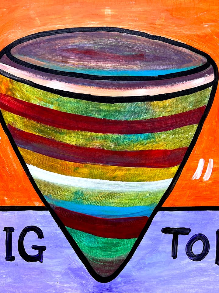 Big Top - 24x24" original painting on wood panel 2025 for wholesale by Pixel Palmer