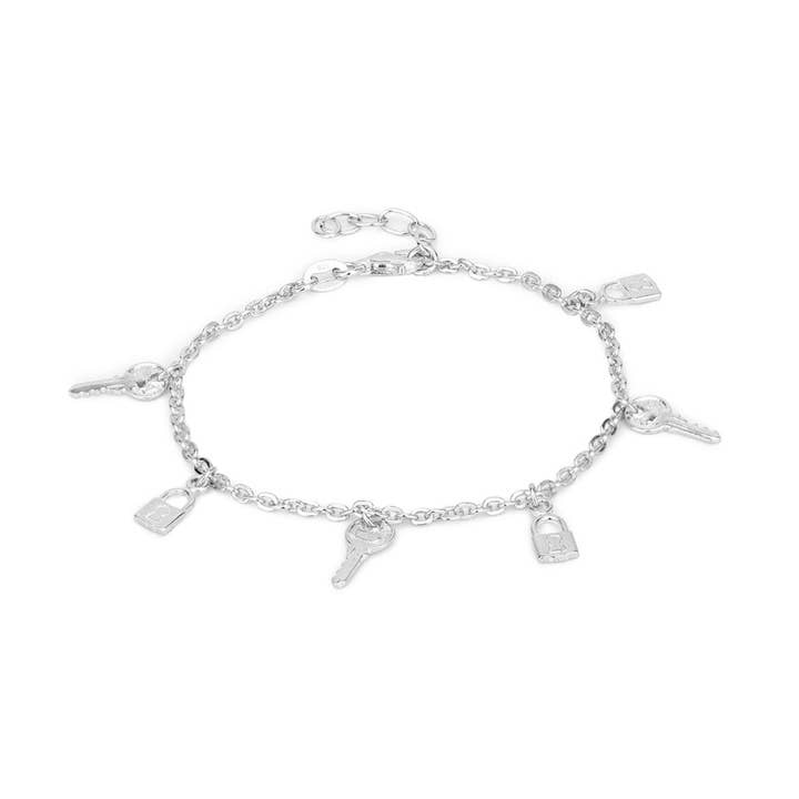 Dinglende Lock & Key Charm Armbånd for engroshandel hos Vanbelle