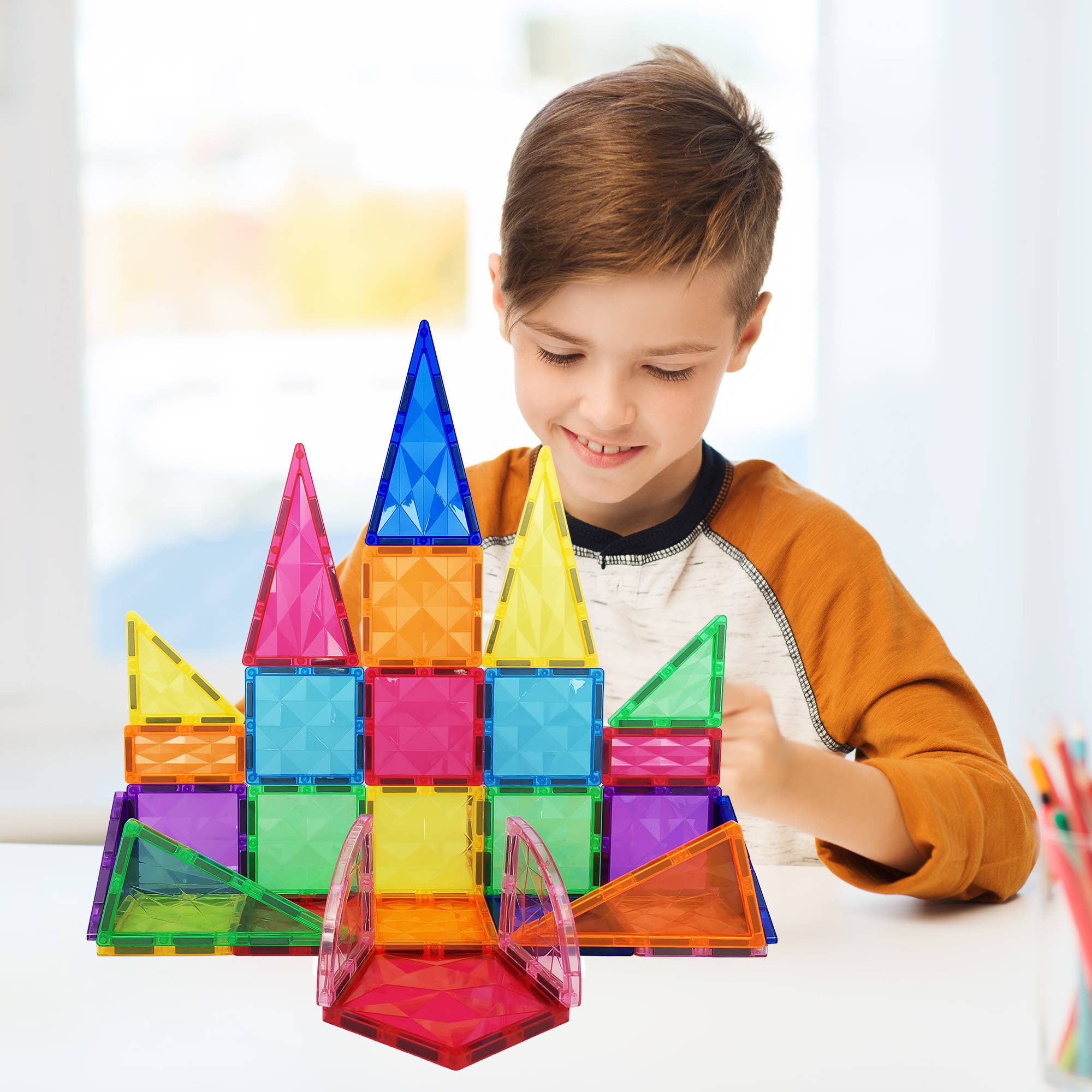 PicassoTiles - Wholesale Building Set - Kids - PicassoTiles 41pc Magnetic Tile Building Block1