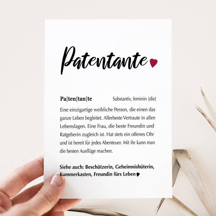 Card definition godmother with envelope for wholesale by Farbrausch