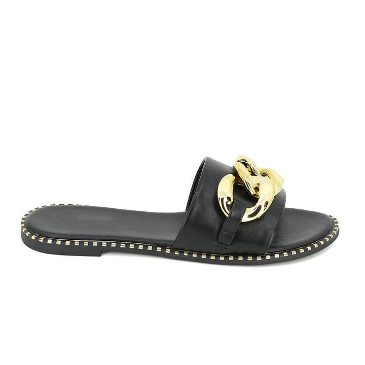 CJ Shoes - Wholesale Sandals - Women's - Micah8 Oversized Gold Chain Flat Sandals