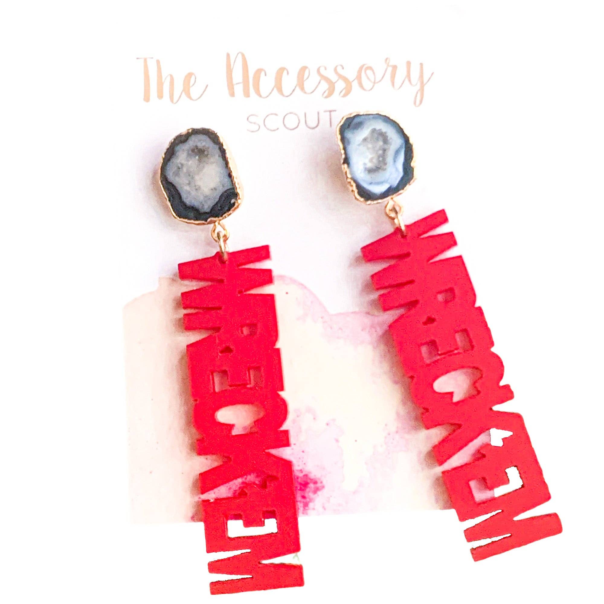 THE ACCESSORY SCOUT – wholesale Dangle earrings – Scout Celebration Tailgate Texas Tech Earrings1
