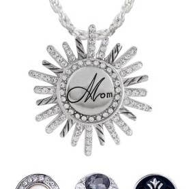 Pendant - Necklace - Sunburst Pendant - Snap Jewelry (Copy) for wholesale by Say It in A Snap Jewelry