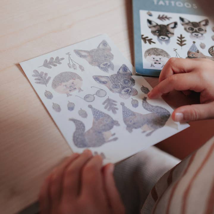 nuukk GmbH - Vendita all'ingrosso Tatuaggio temporaneo - Bambini - Tatuaggi Biologici con Volpe e Scoiattolo2