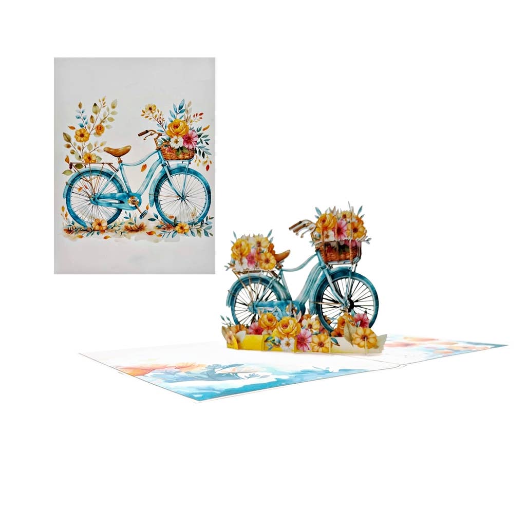 Wonder Paper Art - Wholesale Everyday Greeting Card - 
Flower Bike Pop-Up Card – 3D Bicycle1