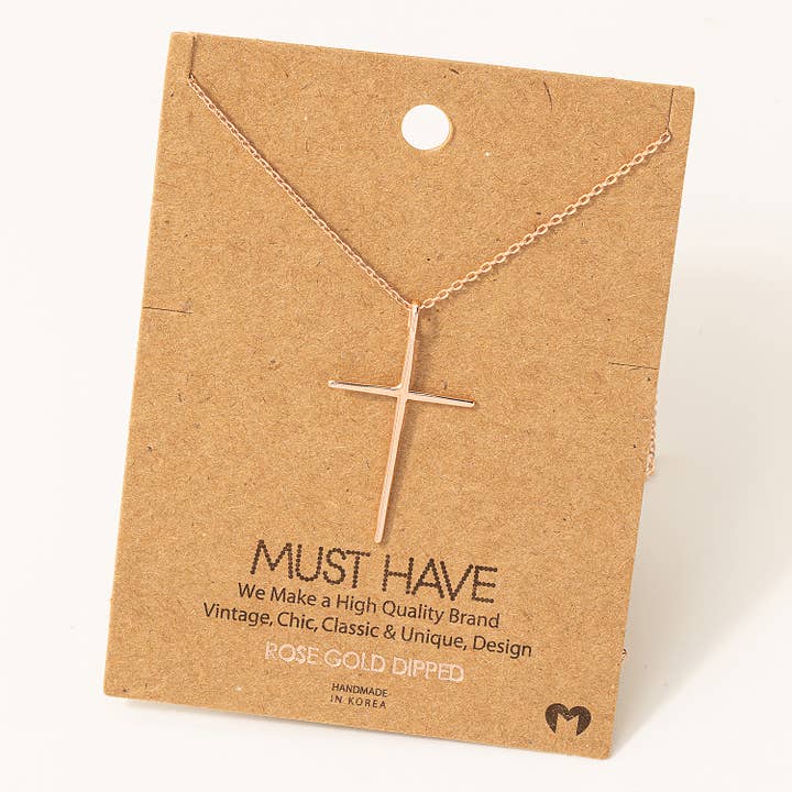 Fame Accessories - Wholesale Pendant/Charm Necklace - Metallic Cross Necklace