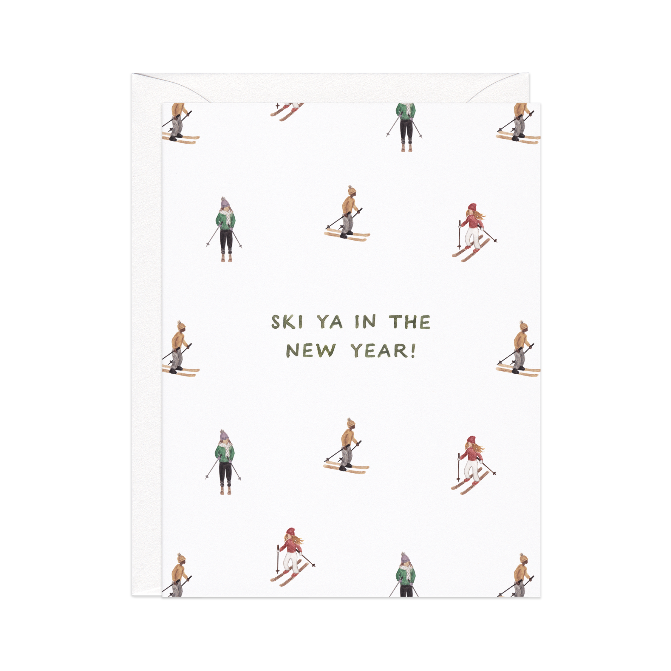 Amy Zhang - Wholesale New Year's Card - Ski Ya New Years — Cozy Winter Holiday Card1