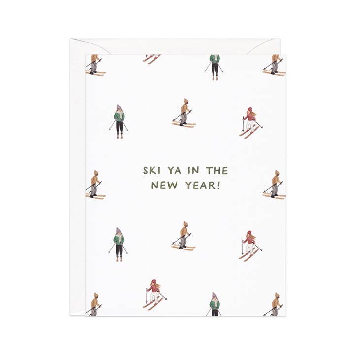 Amy Zhang - Wholesale New Year's Card - Ski Ya New Years — Cozy Winter Holiday Card1