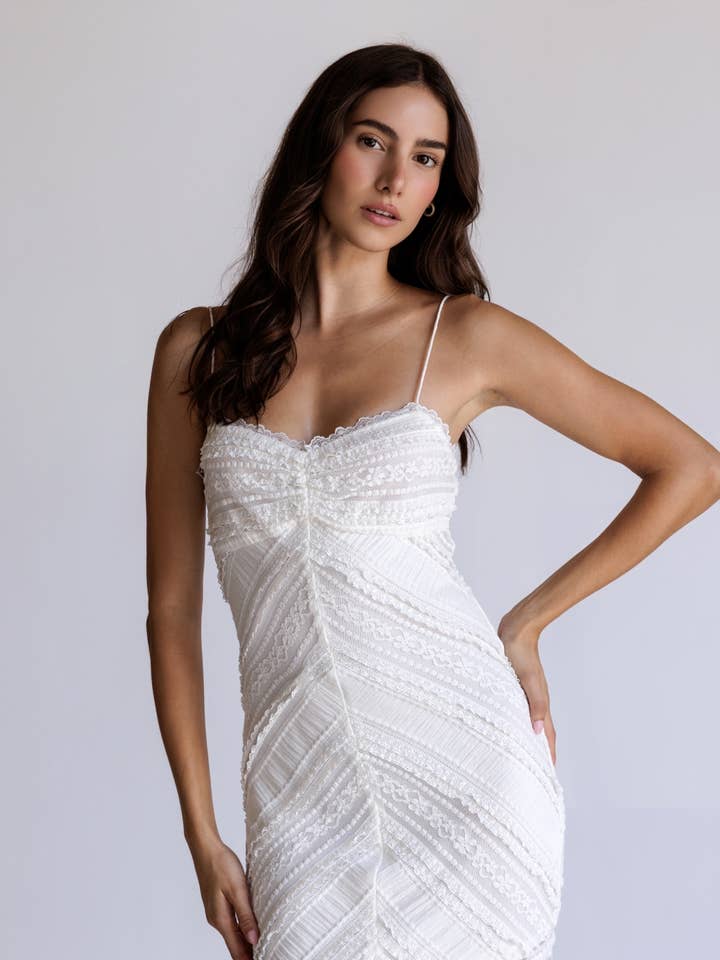 JD10114 - TEXTURED LACE MINI DRESS for wholesale by STORIA