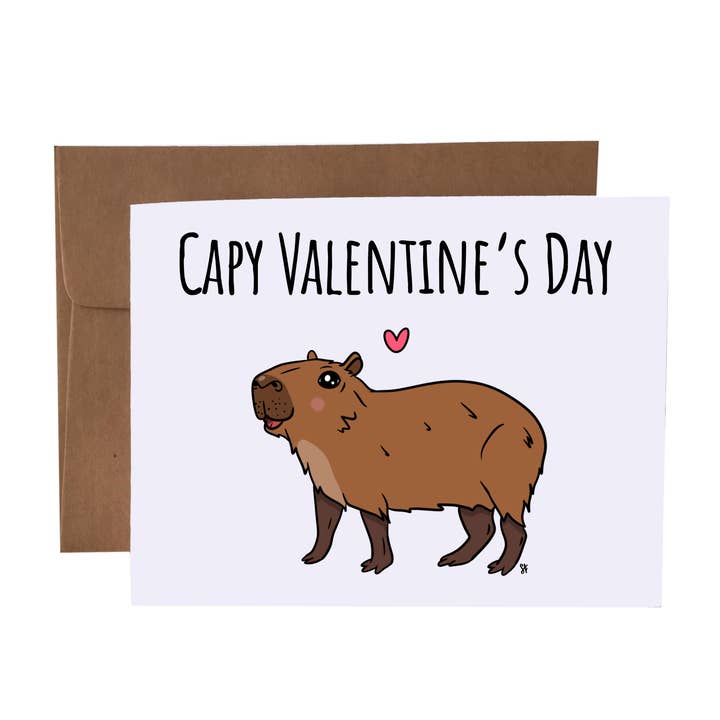 Dia dos Namorados da Capivara | Cartão de Saudação com Trocadilho de Capivara por atacado de SKP ink