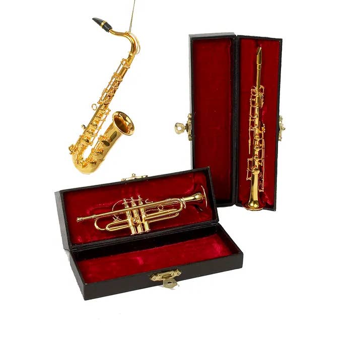 6"ORNEMENT TROMPETTE/SAXOPHONE/CLARINETTE 3A pour la vente par Kurt S. Adler, Inc.