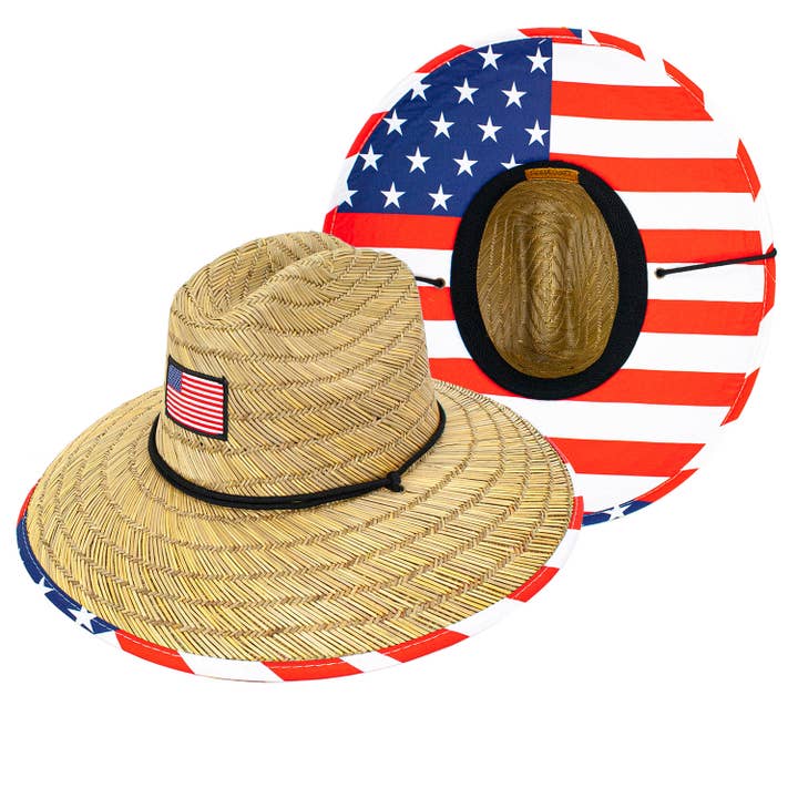 Peter Grimm - Wholesale Straw Hat - Unisex - Sally Americana Straw Lifeguard Hat