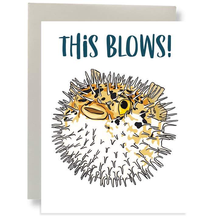This Blows Greeting Card for wholesale by Bean Horse Car Designs