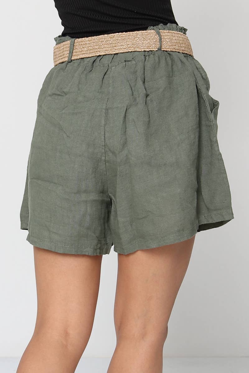 LÉA & LUC – wholesale Shorts – Dam – Shorts i 100 % linne med bälte REF. 50575