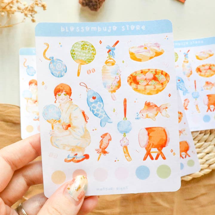 Stickersheet - Festival Night for wholesale by BlossomBujo Store