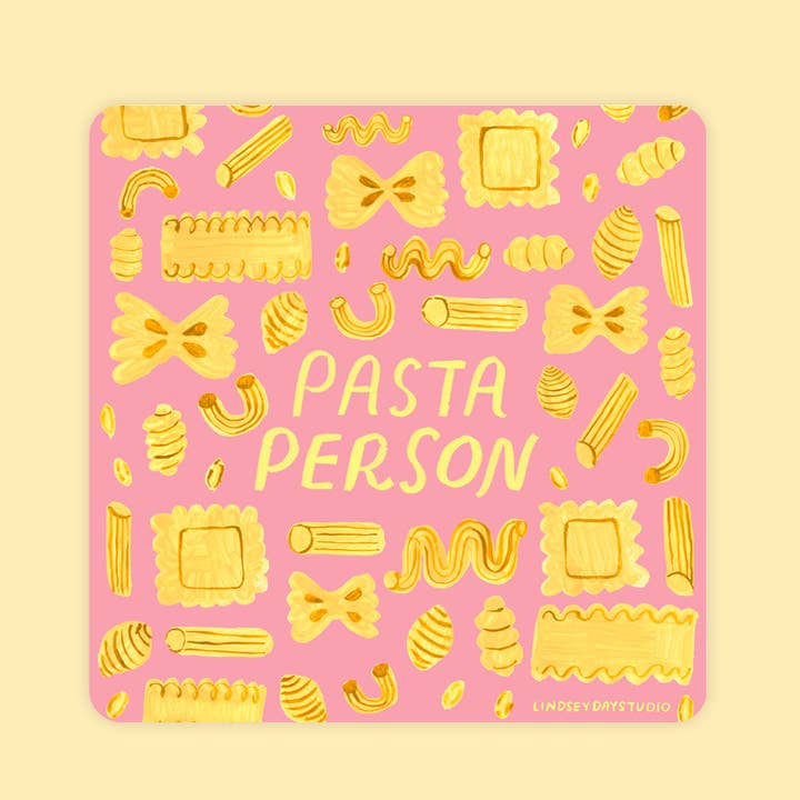 Pegatina de Persona de Pasta, Pegatina de Comida Divertida para venta al por mayor de Lindsey Day Studio