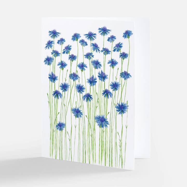 Blue Cornflowers Greeting Card for wholesale by Natella Libin
