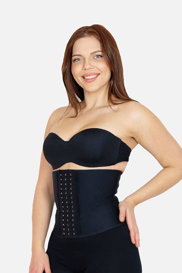 Andywawa – wholesale Corset – Women′s – Short Latex Waist Trainer Woman Black3