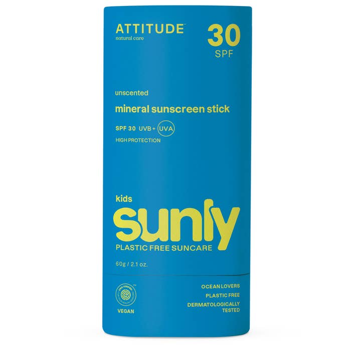 ATTITUDE Sunly Children Unscented Sunscreen Stick SPF 30 60g for wholesale by Brand Organic