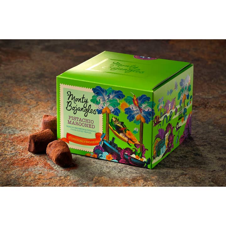 Monty Bojangles – wholesale Chocolate-covered sweets – Monty Bojangles Pistachio Marooned Cocoa Dusted Truffles2