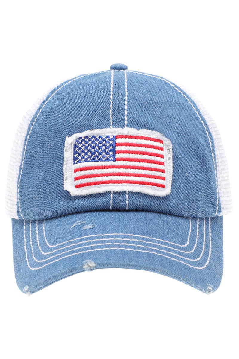 Fashion City - Wholesale Trucker Hat - Unisex - America USA Flag Mesh Snapback Baseball Cap11