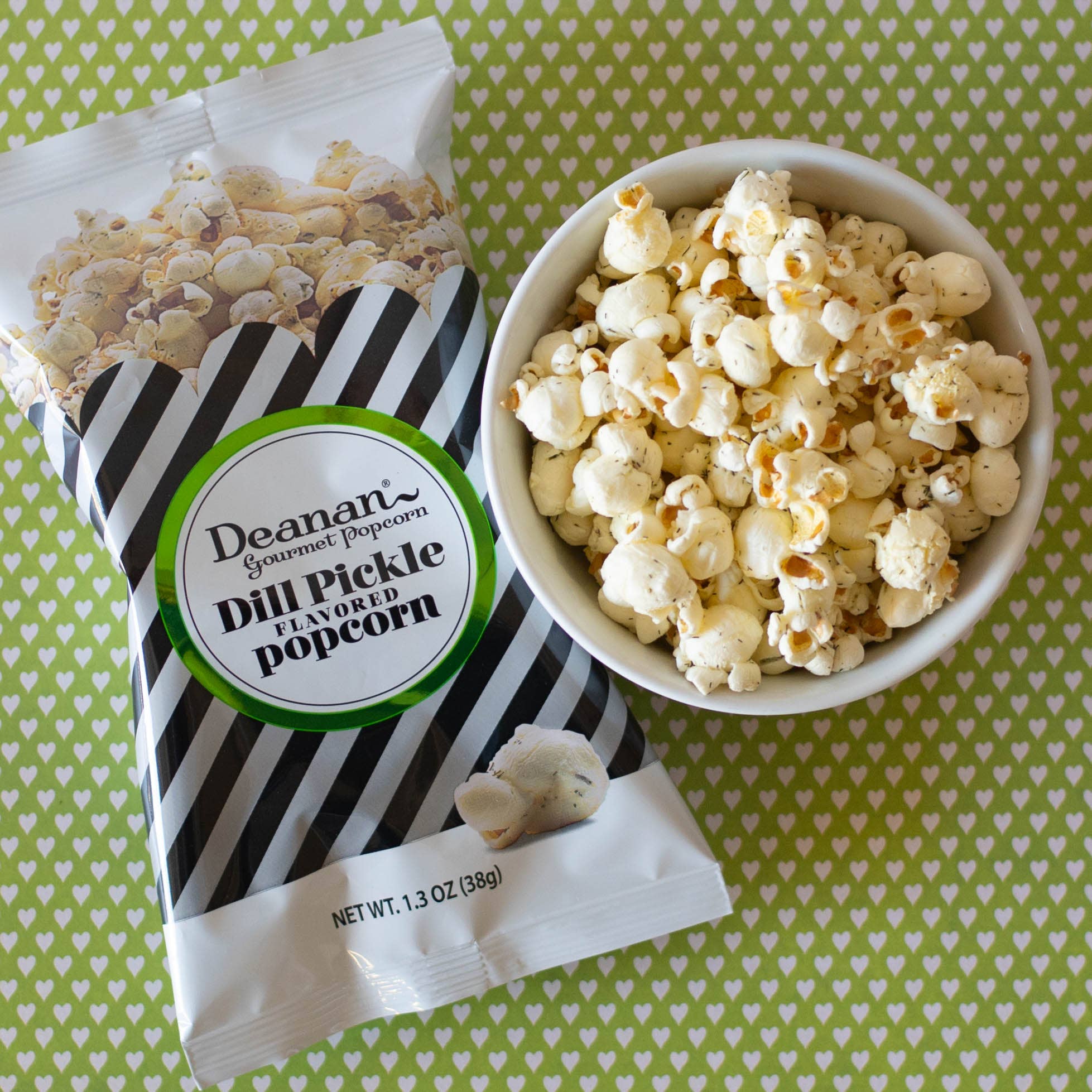 Deanan Gourmet Popcorn - Wholesale Popcorn - Dill Pickle Popcorn - 50 Count - 3 Cup Bags3
