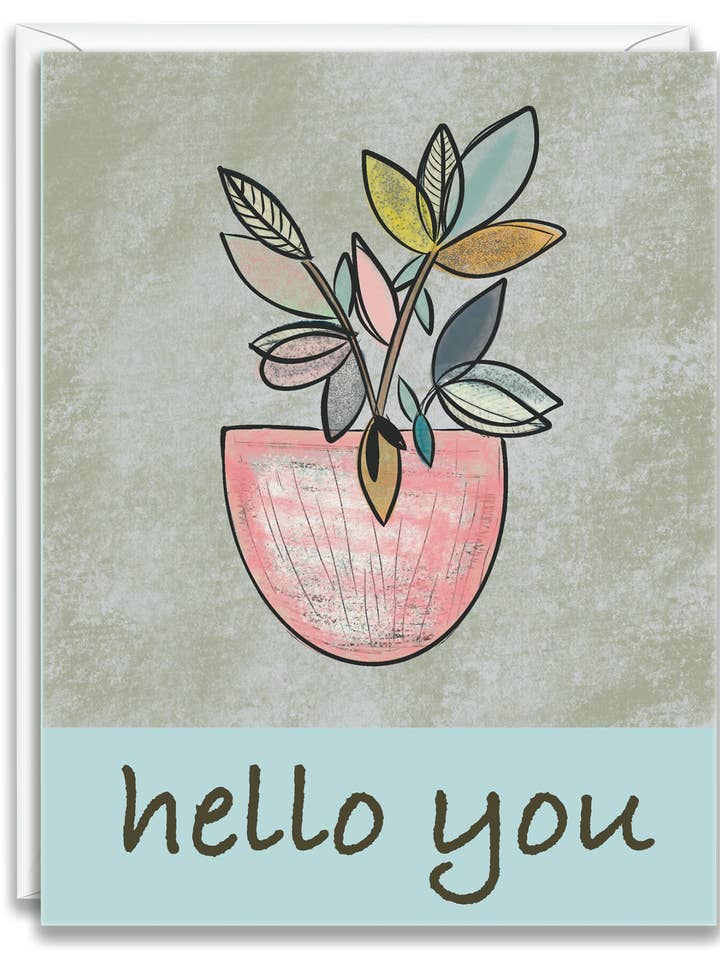 Greeting Card Notecard Hello You for wholesale by Julia Frost Art
